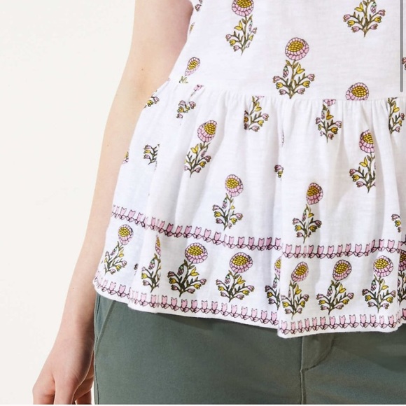 LOFT Peony Peplum tee - Picture 2 of 4